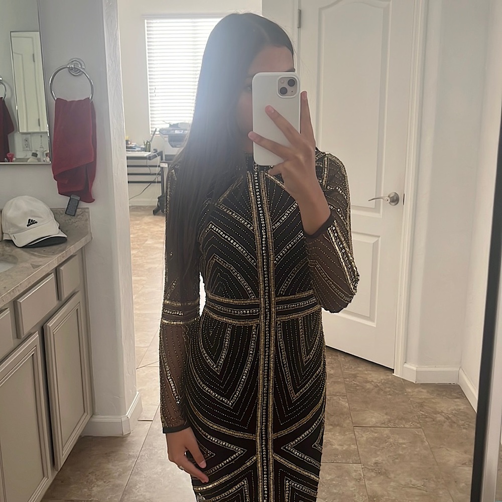 Gianni Bini black/gold/silver dress